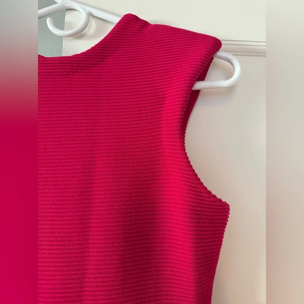 Aje Rushes Raffia Knit Midi Dress in Deep Fuschia Pink size small - Picture 8 of 13